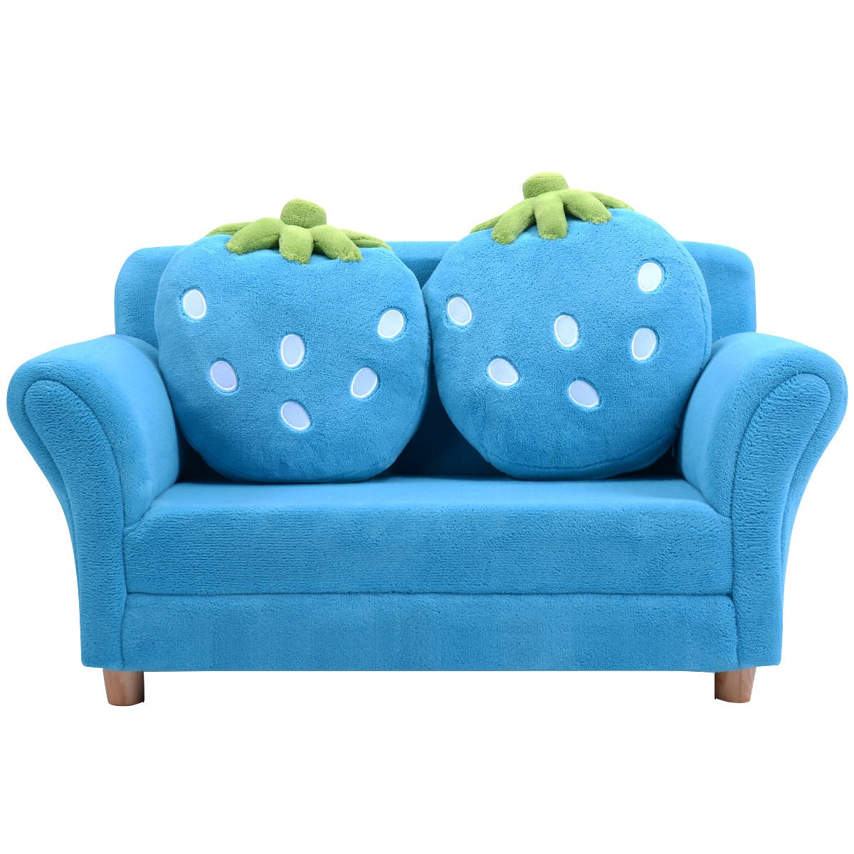 Children's Lounge Bed: 2-Seat Kids Sofa with Cute Strawberry Pillows