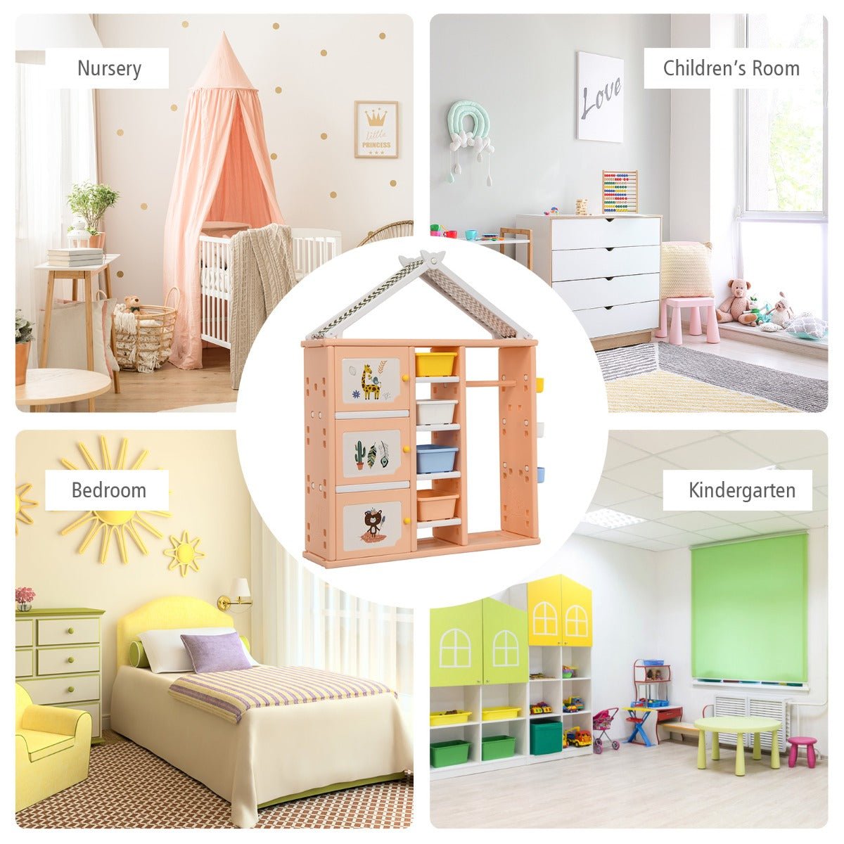 Children's Closet Dresser - Pink Storage for Kids Pretend Costumes Children's Closet Dresser - Pink Storage for Kids Pretend Costumes