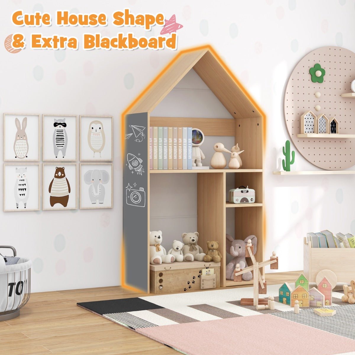 Playful House-Design Desk and Chair Set