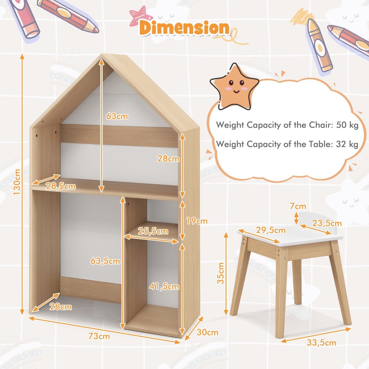 Kids Craft Desk with Ample Storage Space