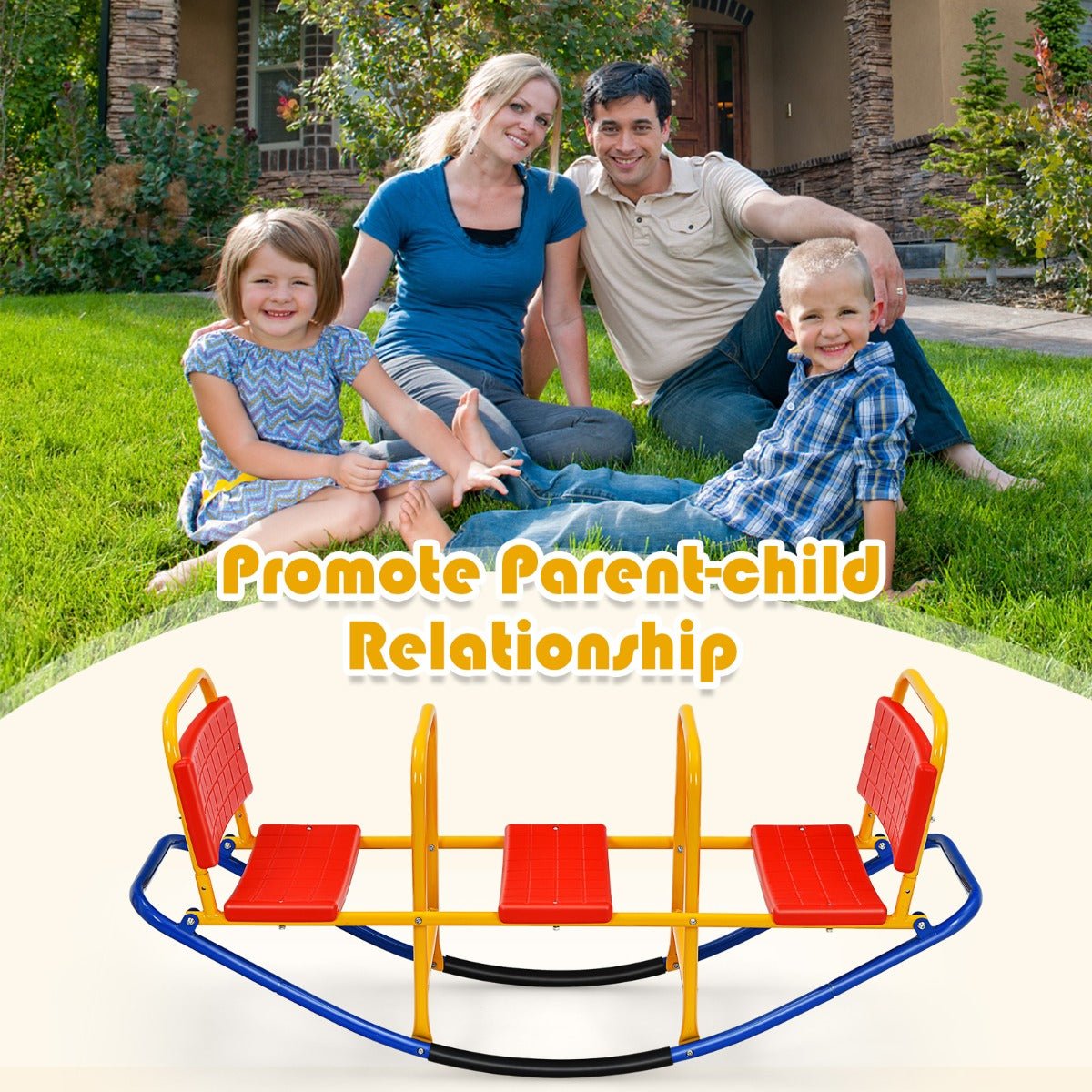 Kids Metal Seesaw with Handlebars: Rocking Playtime Bliss