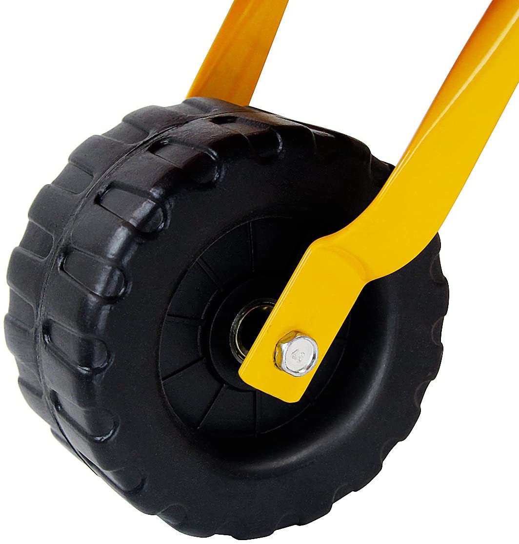 1Vibrant Red Kids Wheelbarrow: Sturdy Metal Build with Non-Slip Handle