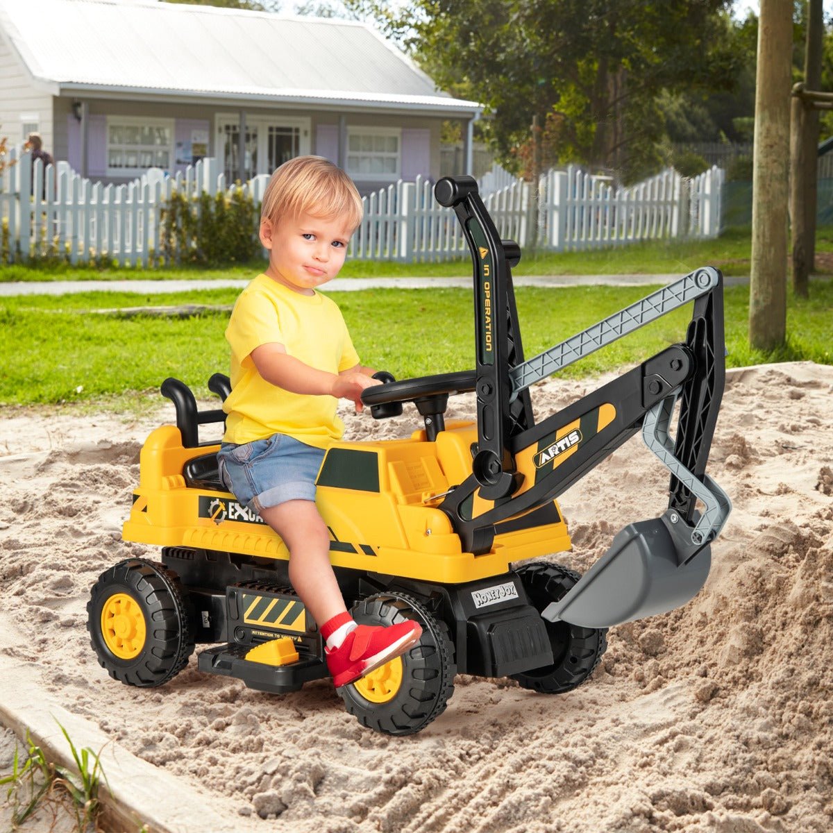 Explore the Outdoors with a Yellow Ride On Excavator