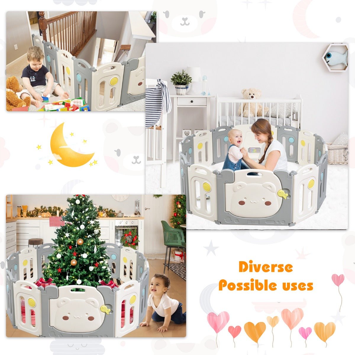 Adjustable Baby Play Yard - Different Shapes