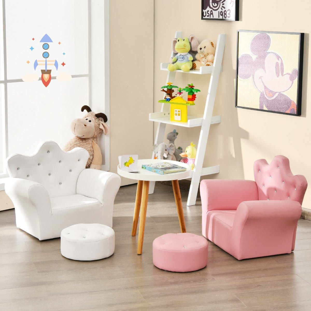 Royal Crown Kids Sofa with Ottoman: Comfort Fit for Toddlers' Palace