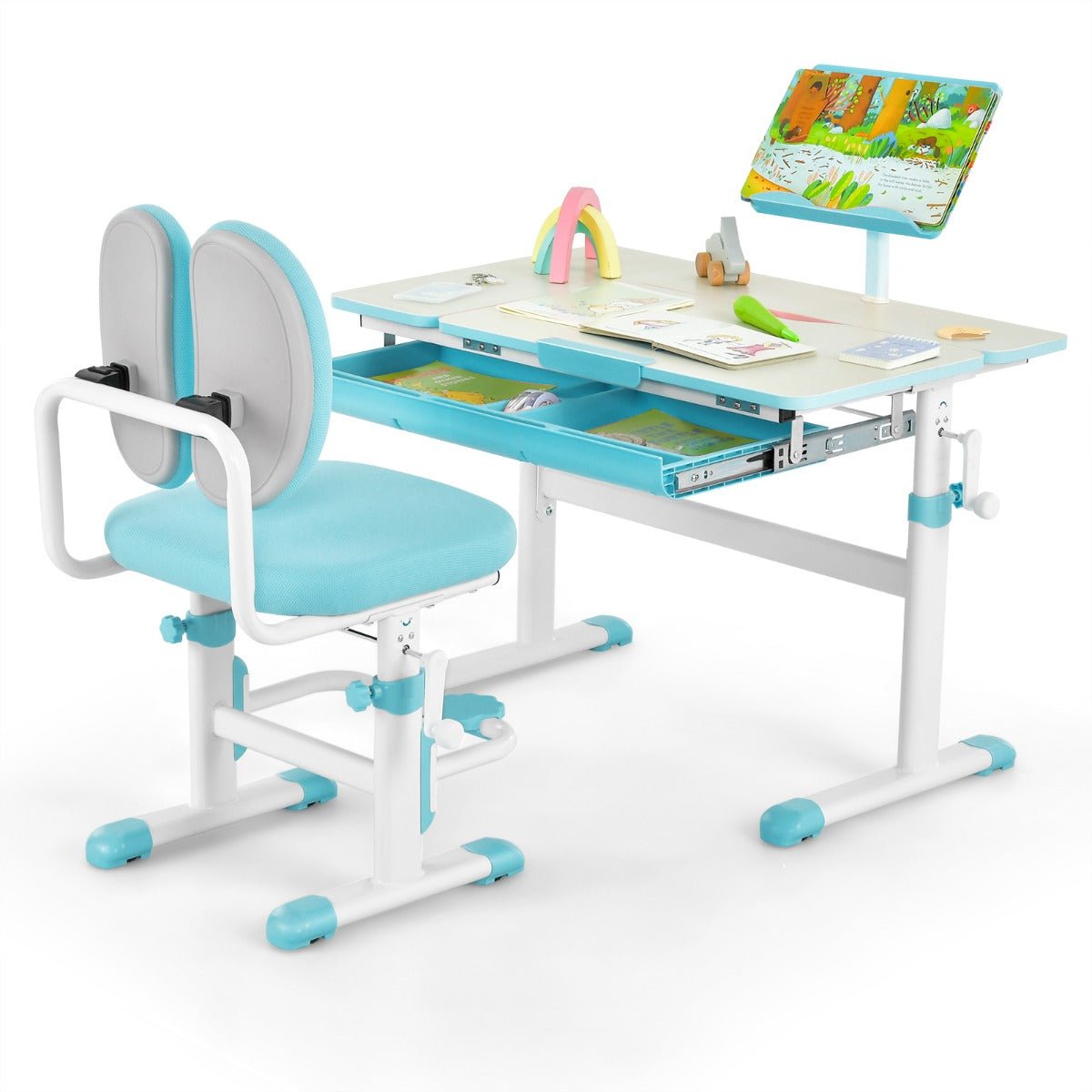 Kids Height Adjustable Desk and Chair Set | for Study Space – Kids Mega ...