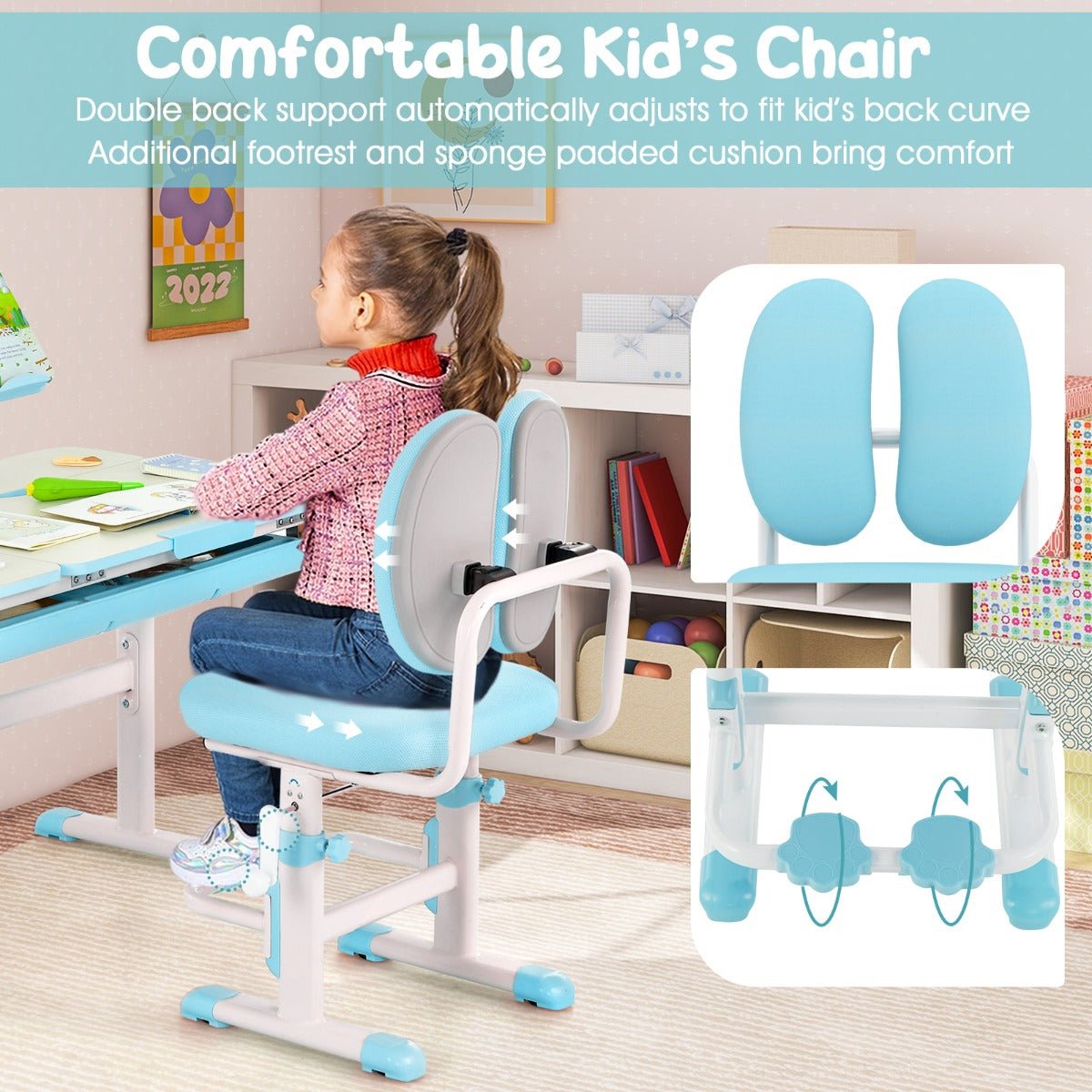 Explore Learning: Blue Kid's Study Desk & Chair Set at Kids Mega Mart
