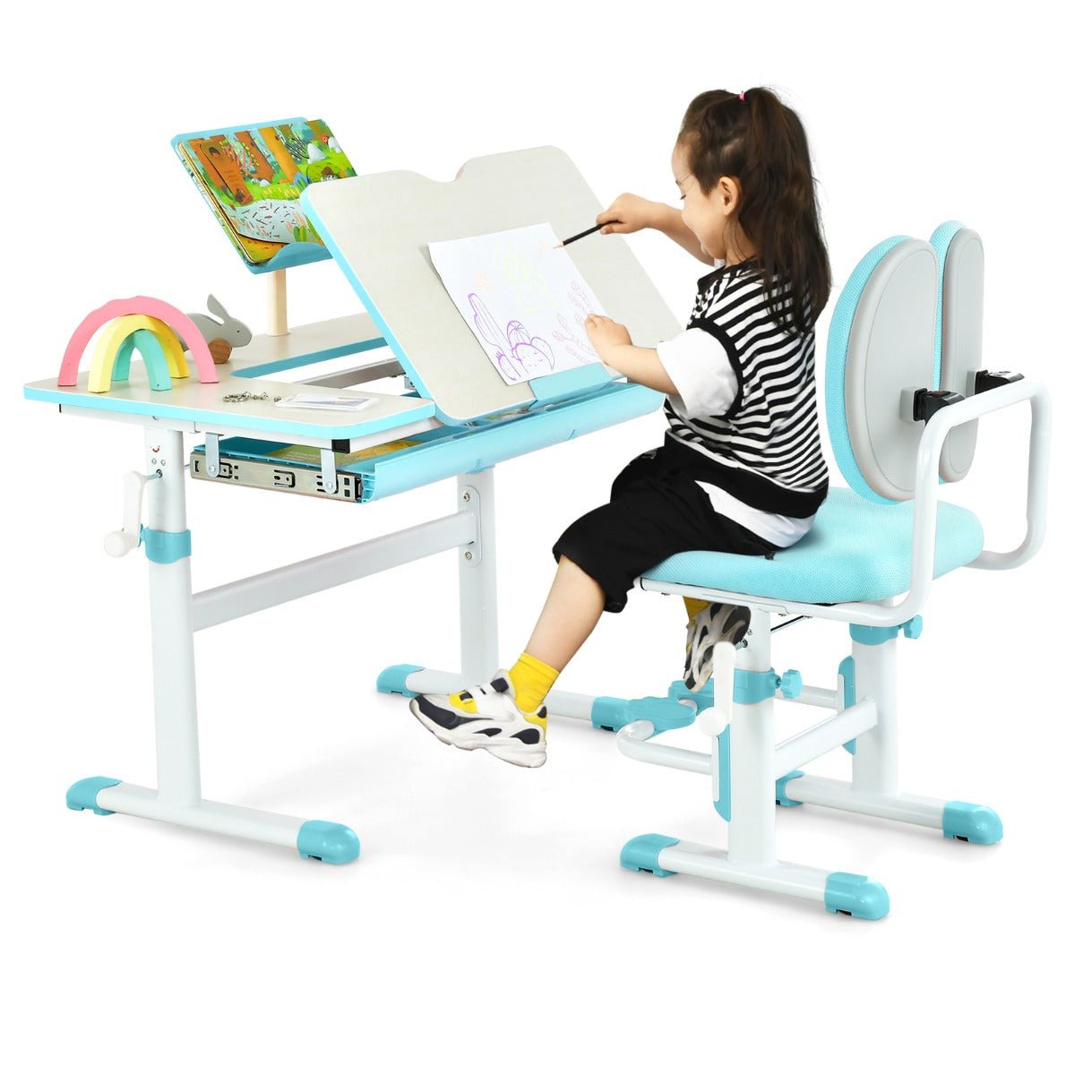 Blue Kid's Study Desk & Chair Set: Your Child's Perfect Study Companion at Kids Mega Mart