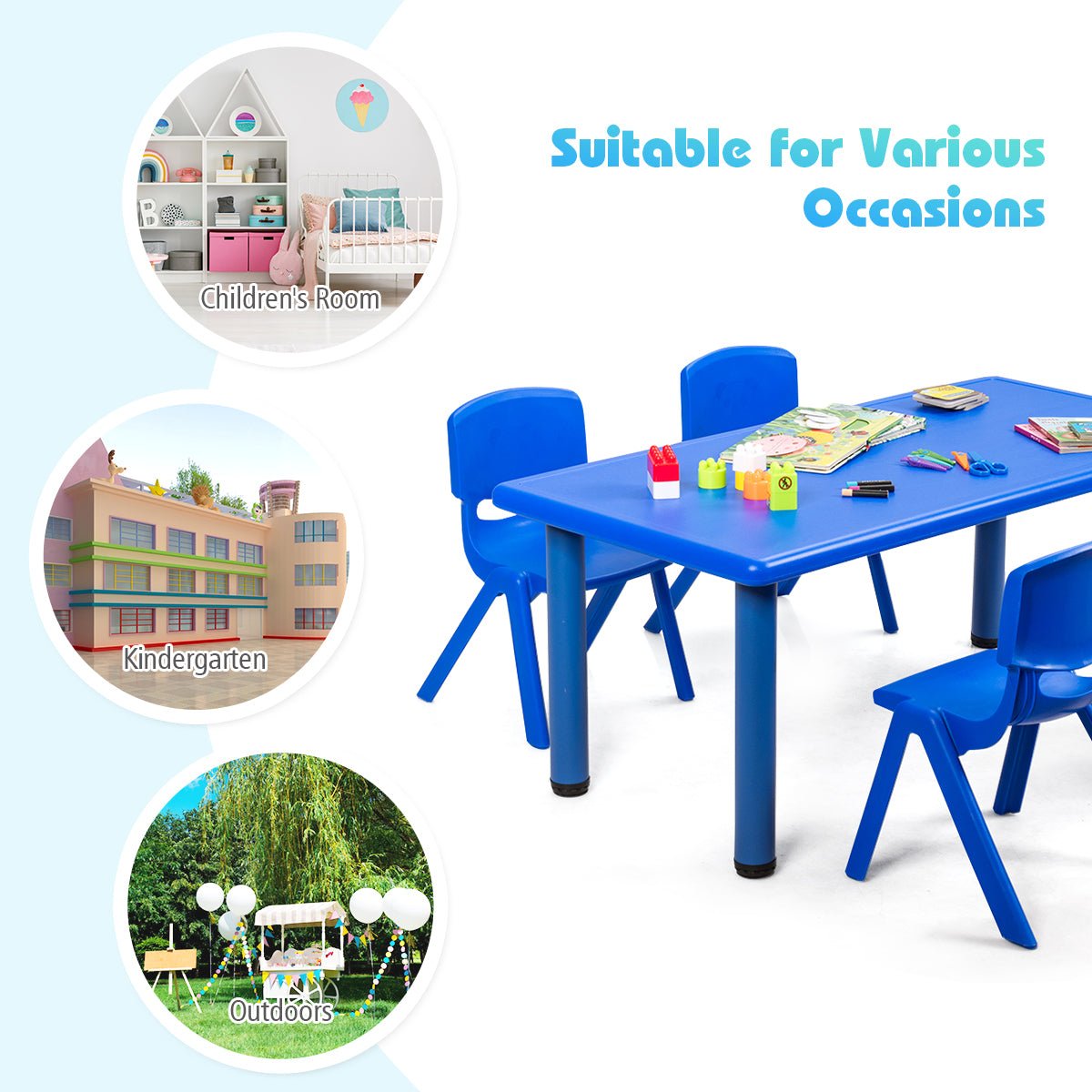 Children's Table and 6 Chairs Set - Fostering Connection and Learning Children's Table and 6 Chairs Set - Fostering Connection and Learning