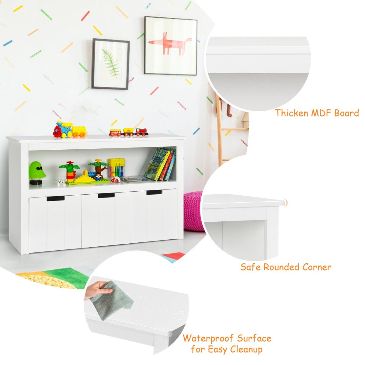 Children's Toy Organizer - 3 Drawers for Simplified Storage