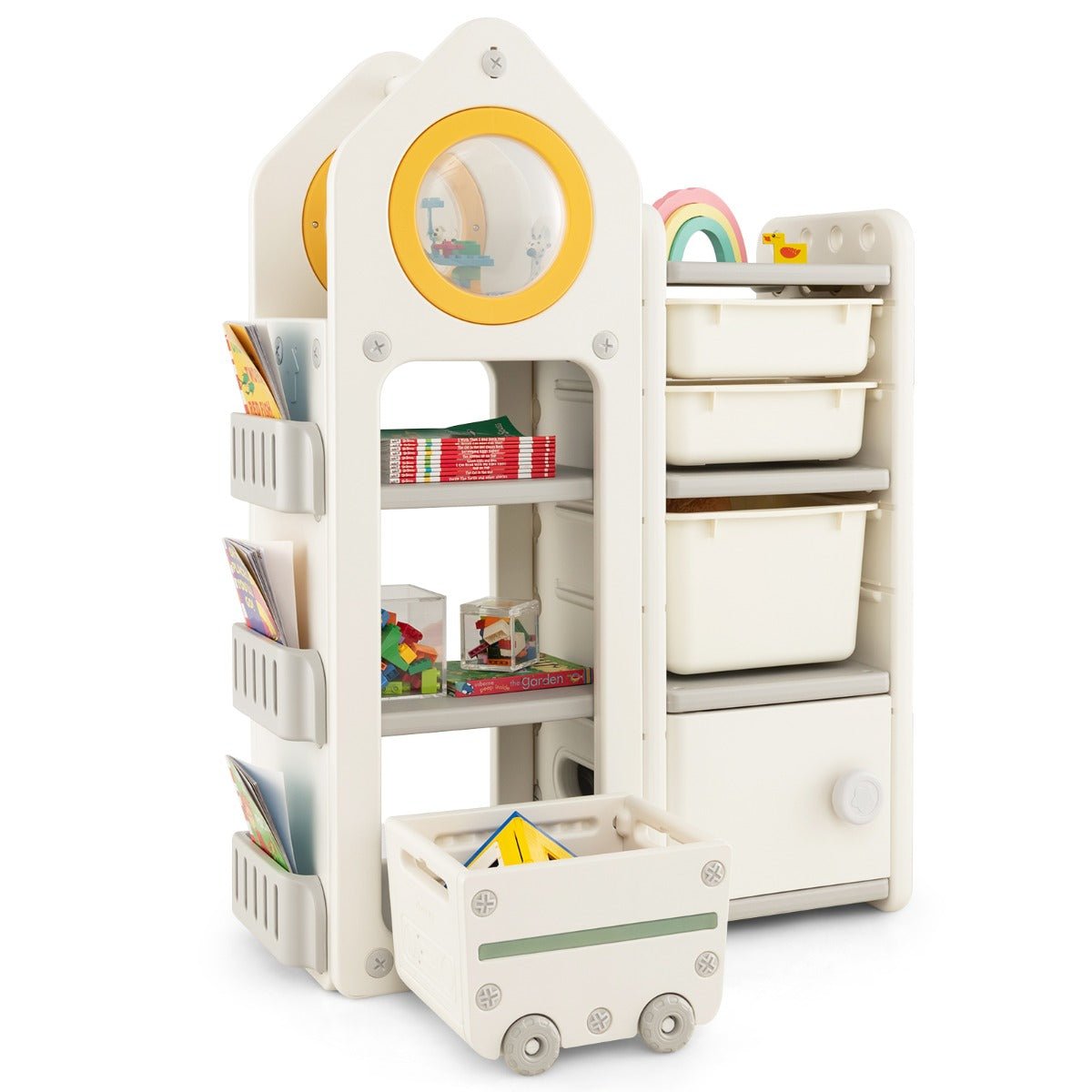 Compact Toy Storage Organizer with Mobile Trolley