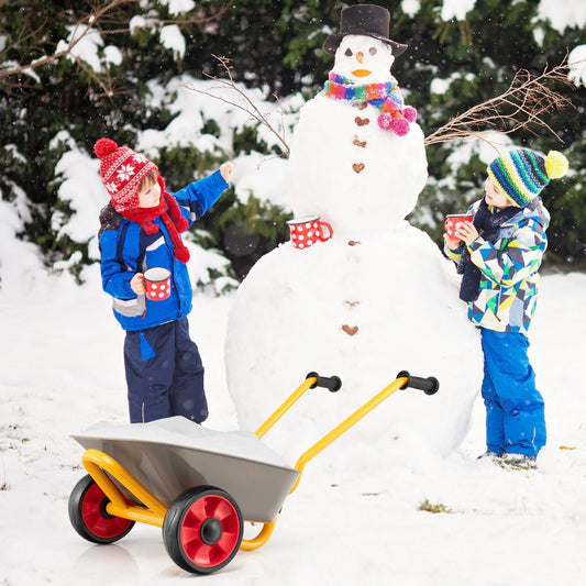 Kids Steel Wheelbarrow: 2-Wheeler for Outdoor Fun and Learning