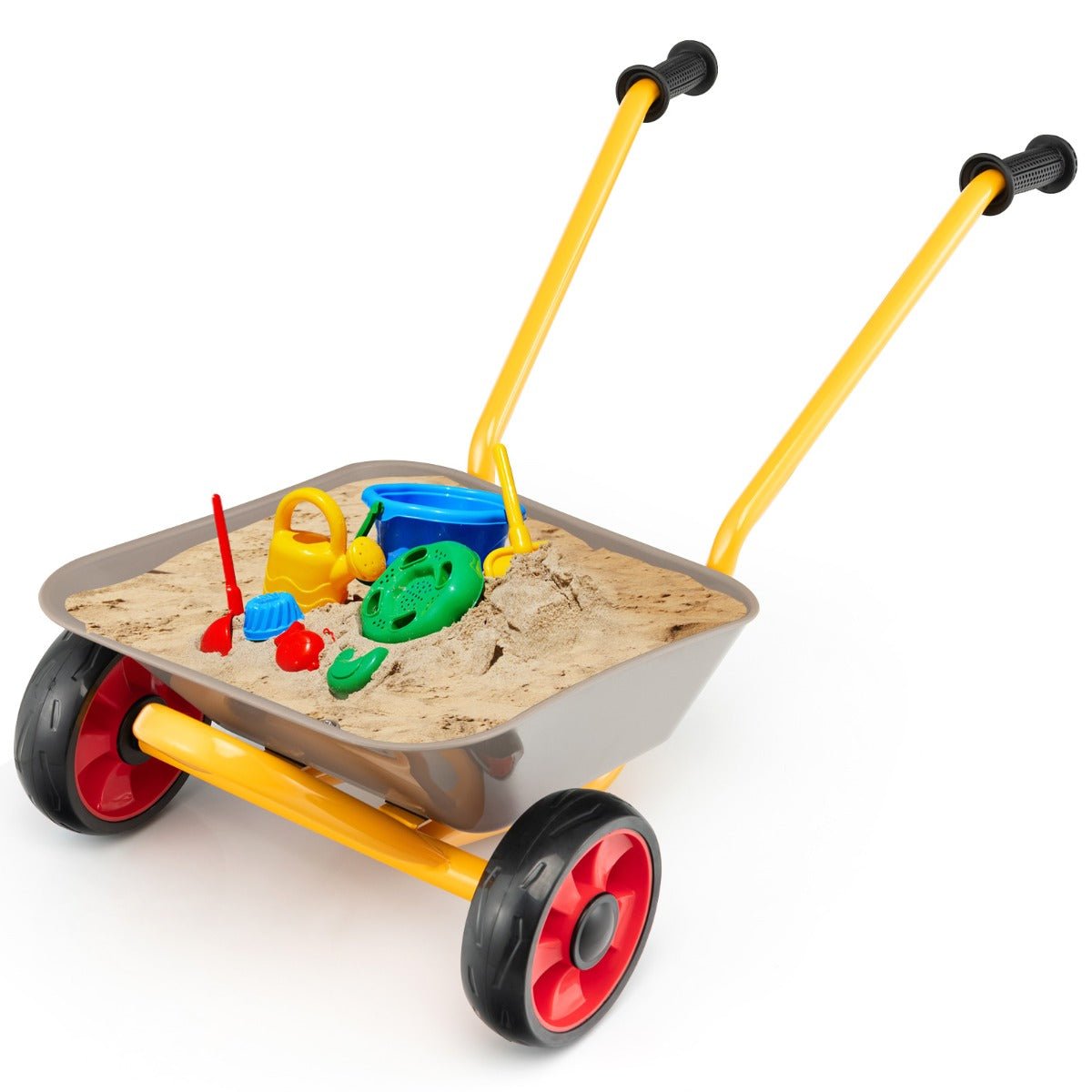 Empower Young Gardeners: 2-Wheeler Kids Steel Wheelbarrow for Joyful Work