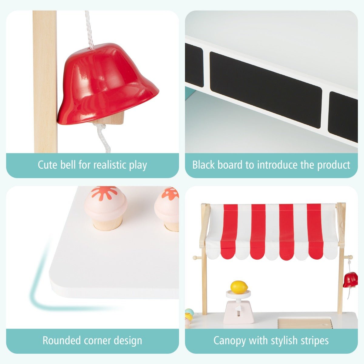 Cart of Dreams: Kids Wooden Ice Cream Cart with Chalkboard & Storage Cart of Dreams: Kids Wooden Ice Cream Cart with Chalkboard & Storage