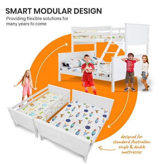 Kids Room Setup With Kingston Slumber Triple Bunk Bed