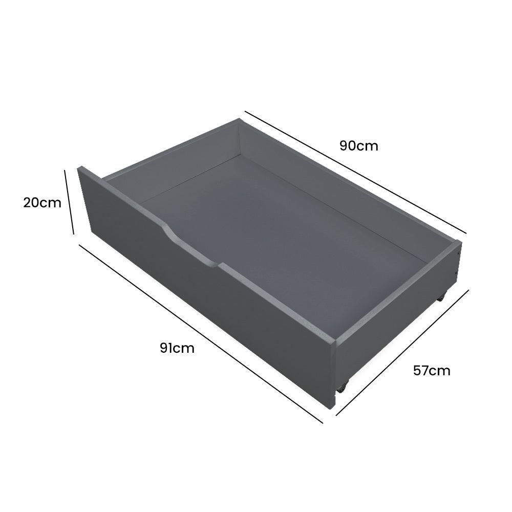Kingston Slumber Grey Trundle Drawers Dimensions