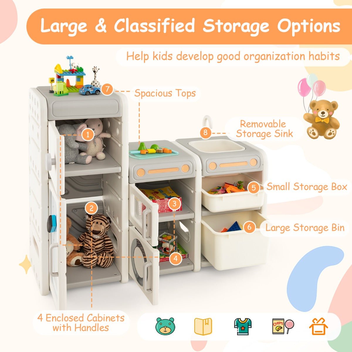 Toy Chest with Magnetic Whiteboard - Play & Learn