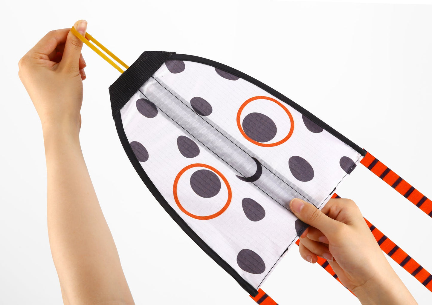 Colorful kite with floppy tail, ideal for childrens outdoor fun and imaginative play at home.