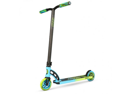 Kid-friendly Madd Gear MGO Pro Scooter in Blue Green for active indoor/outdoor play.