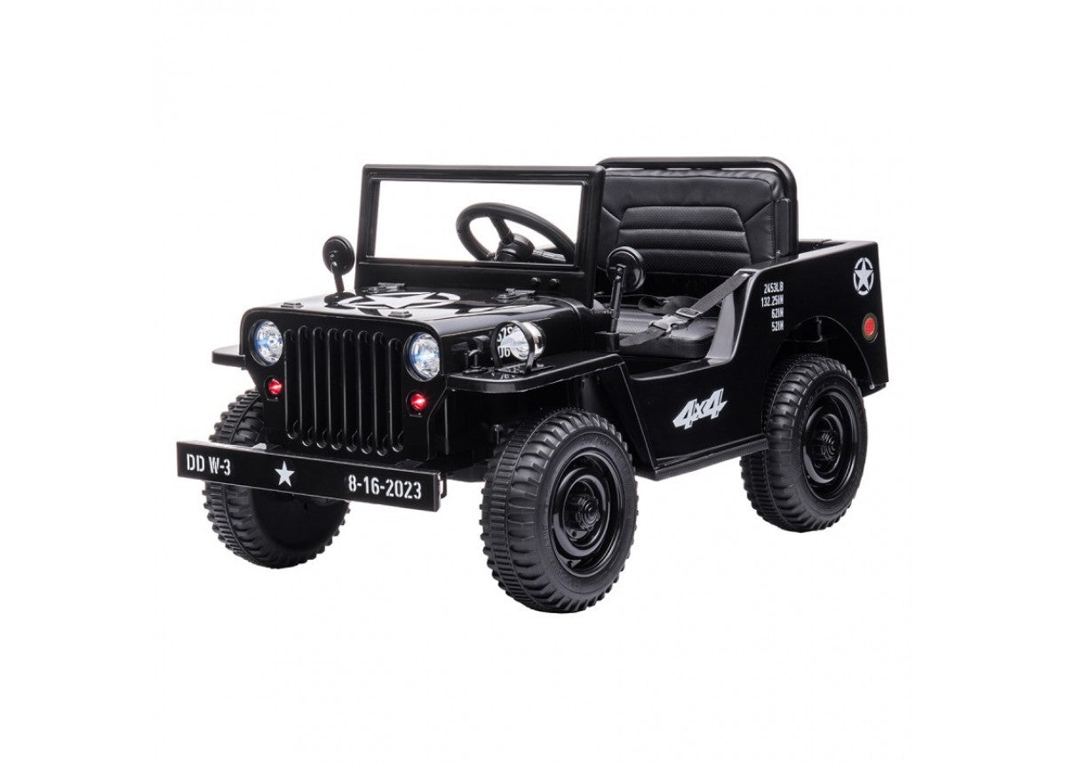Major 12v Electric Electric Ride On Jeep Black
