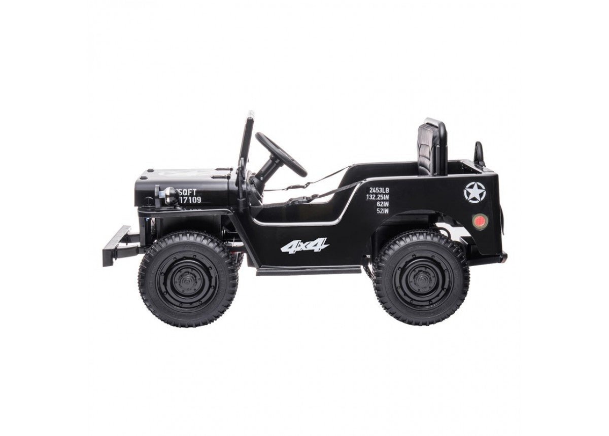Major 12v Electric Electric Ride On Jeep Black