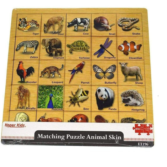 Animal skin matching puzzle for kids sensory play and learning, engaging home activity.