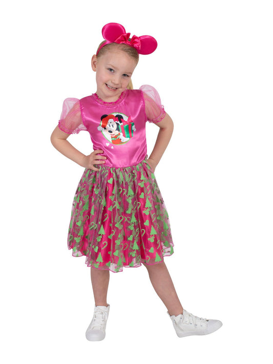 Front view Kids Minnie Mouse Festive Christmas Tutu