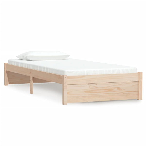 Natural Pine Wood Bed Frame Single Size Simplicity - Kids Mega Mart
