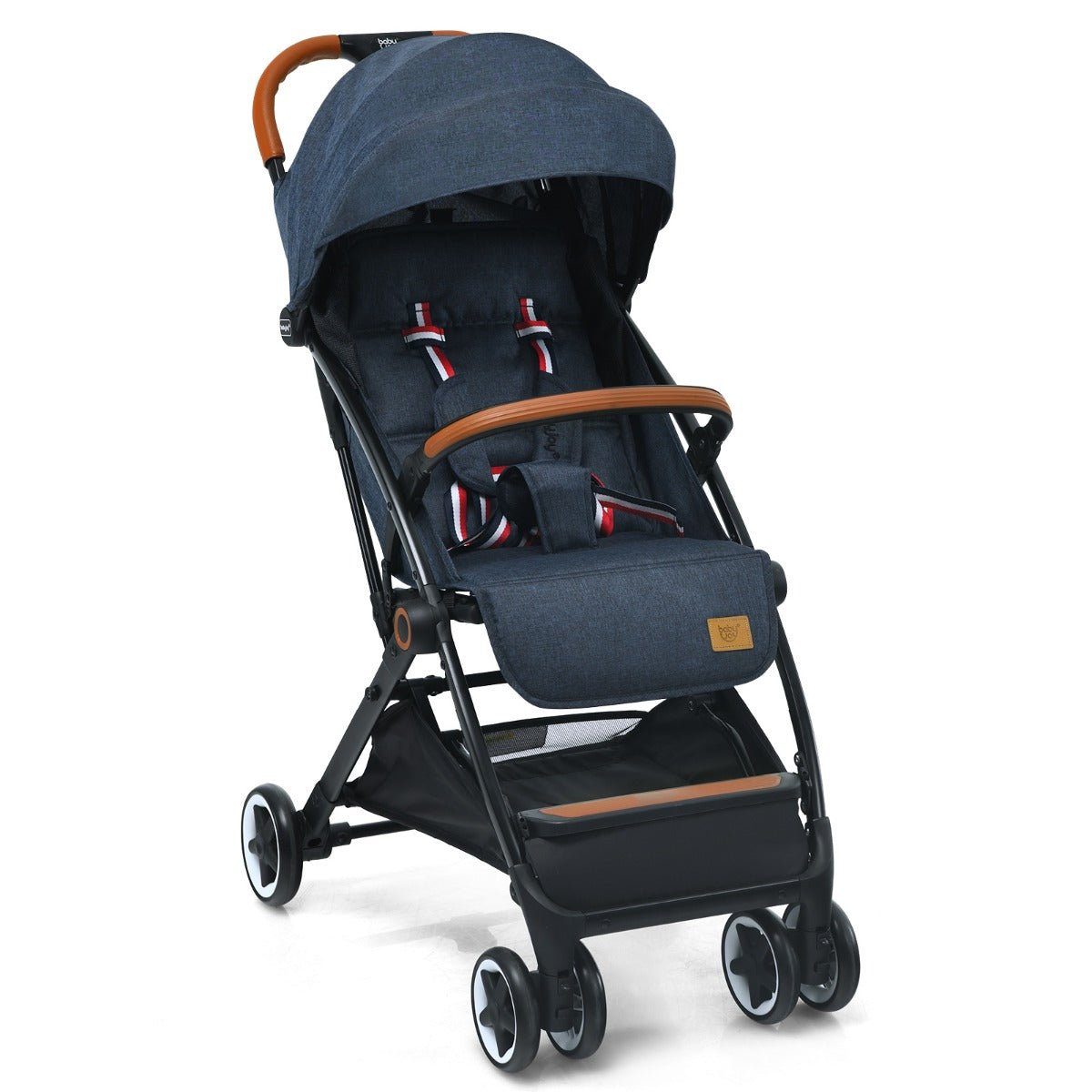 Navy Canopy Stroller with Recline Feature