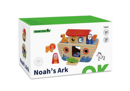 Colorful Noahs Ark playset with animals, great for imaginative play and learning Bible stories.