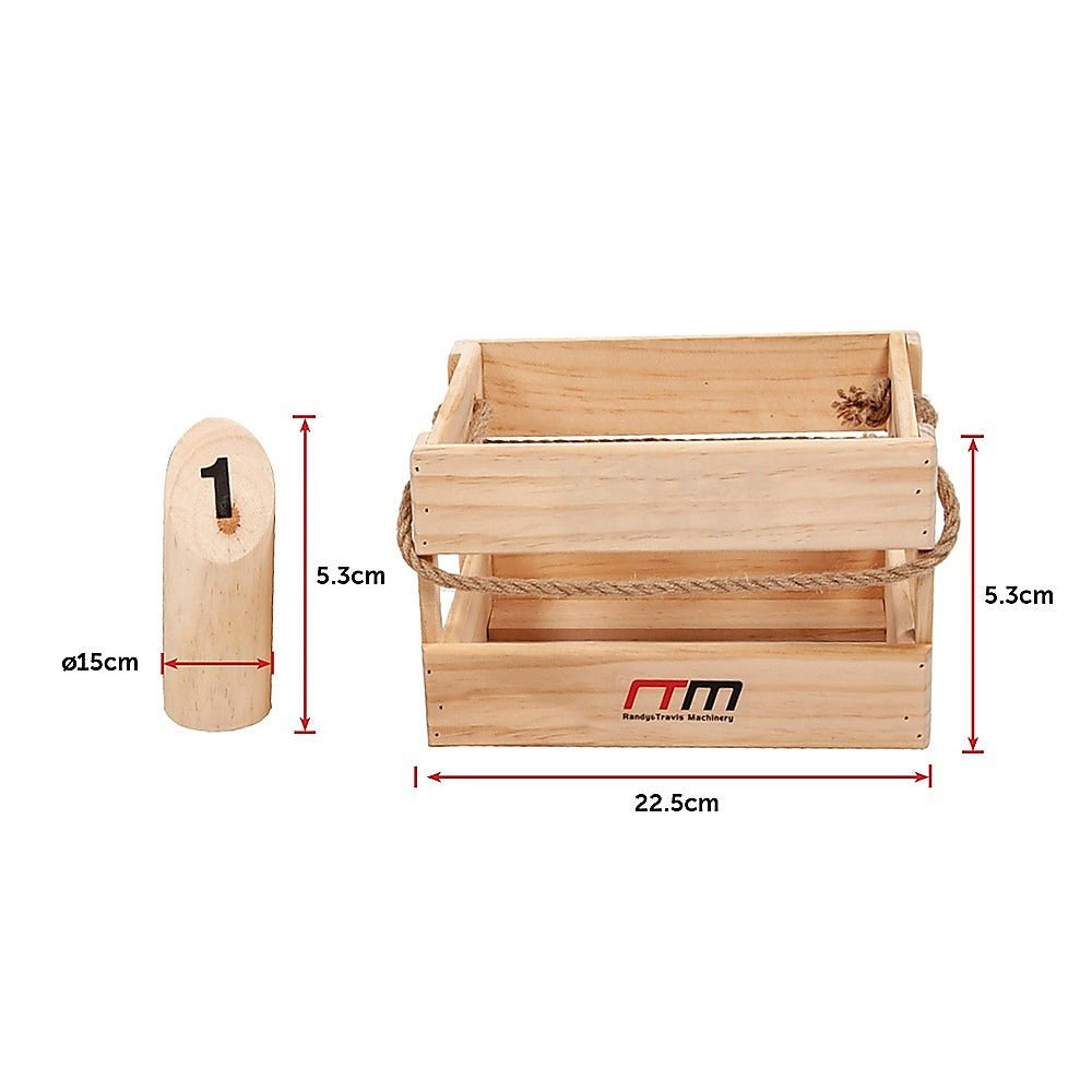 Portable Number Toss Wooden Set with Carry Case for outdoor fun play at home.
