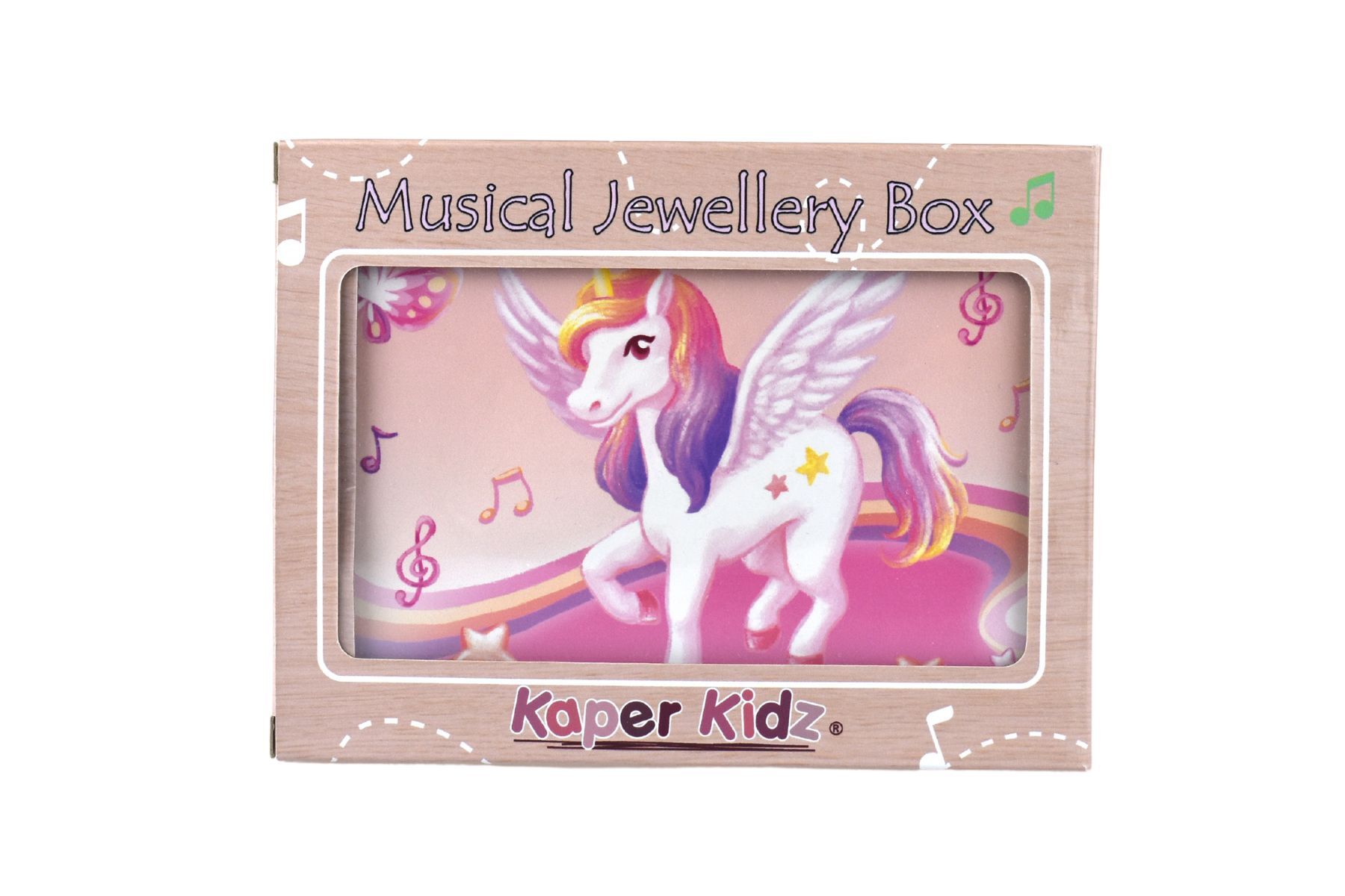 Boxed View of Nutmeg Unicorn Keepsake Music Jewellery Box