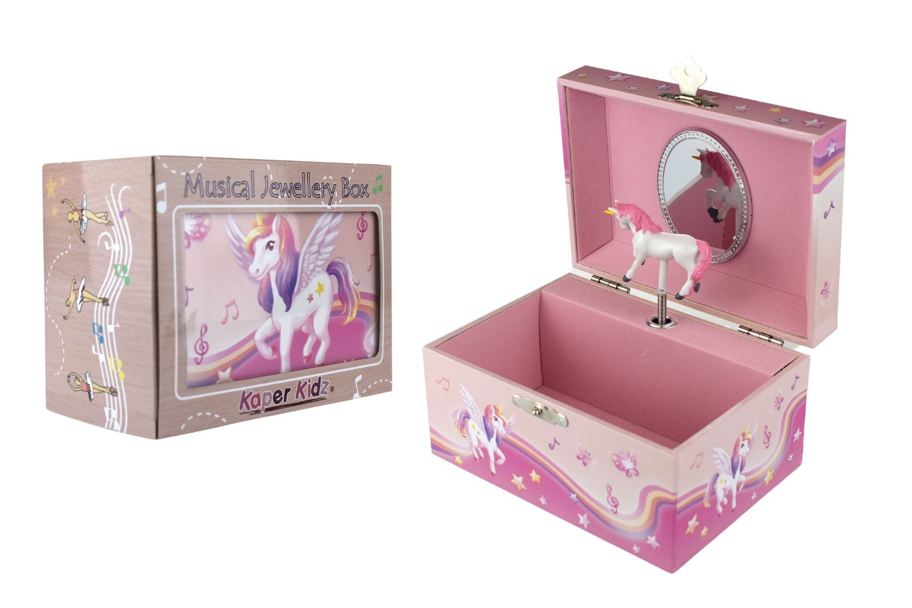 Packaging of Nutmeg Unicorn Keepsake Music Jewellery Box