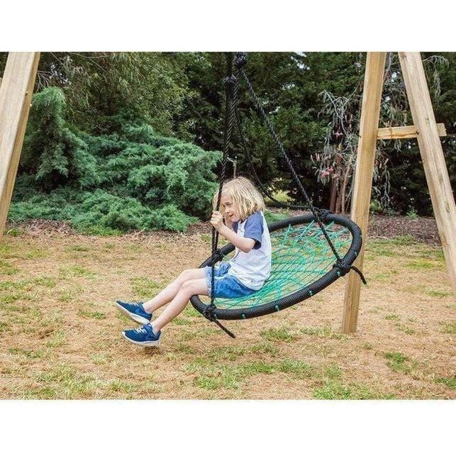 Oakley Swing Set featuring 1.2m Spidey Web Swing for backyard fun and playtime adventure. Oakley Swing Set featuring 1.2m Spidey Web Swing for backyard fun and playtime adventure.