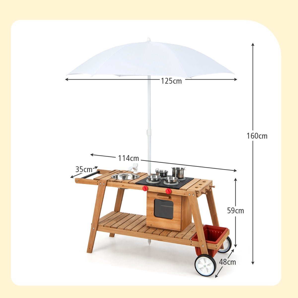 Cook and Play: Outdoor Cooking Set with Removable Umbrella