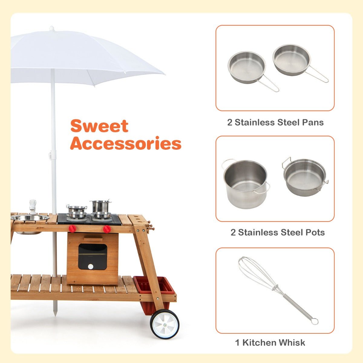 Discover Outdoor Fun with Cooking Set Pretend Trolley