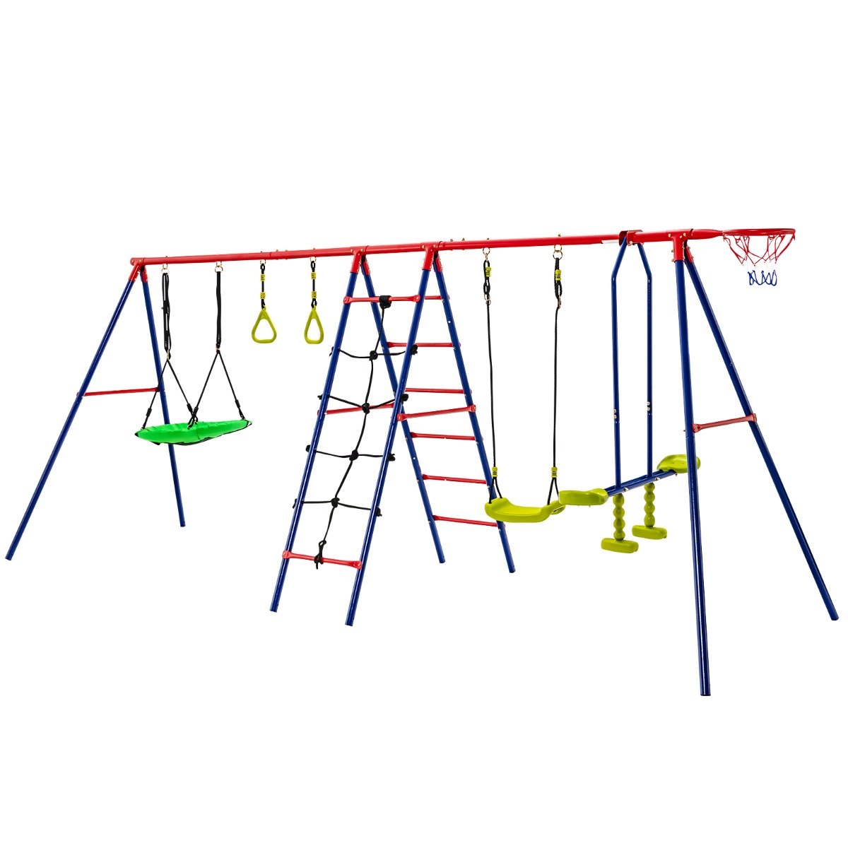 Kids Outdoor Swing Set with Climbing Ladder: Active Playtime Adventure