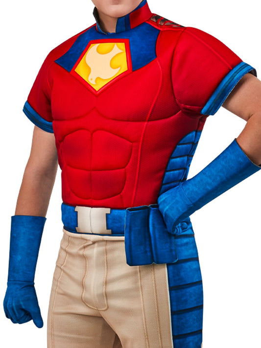 DC Comics Peacemaker adult muscle costume with gun holster for role-playing at home