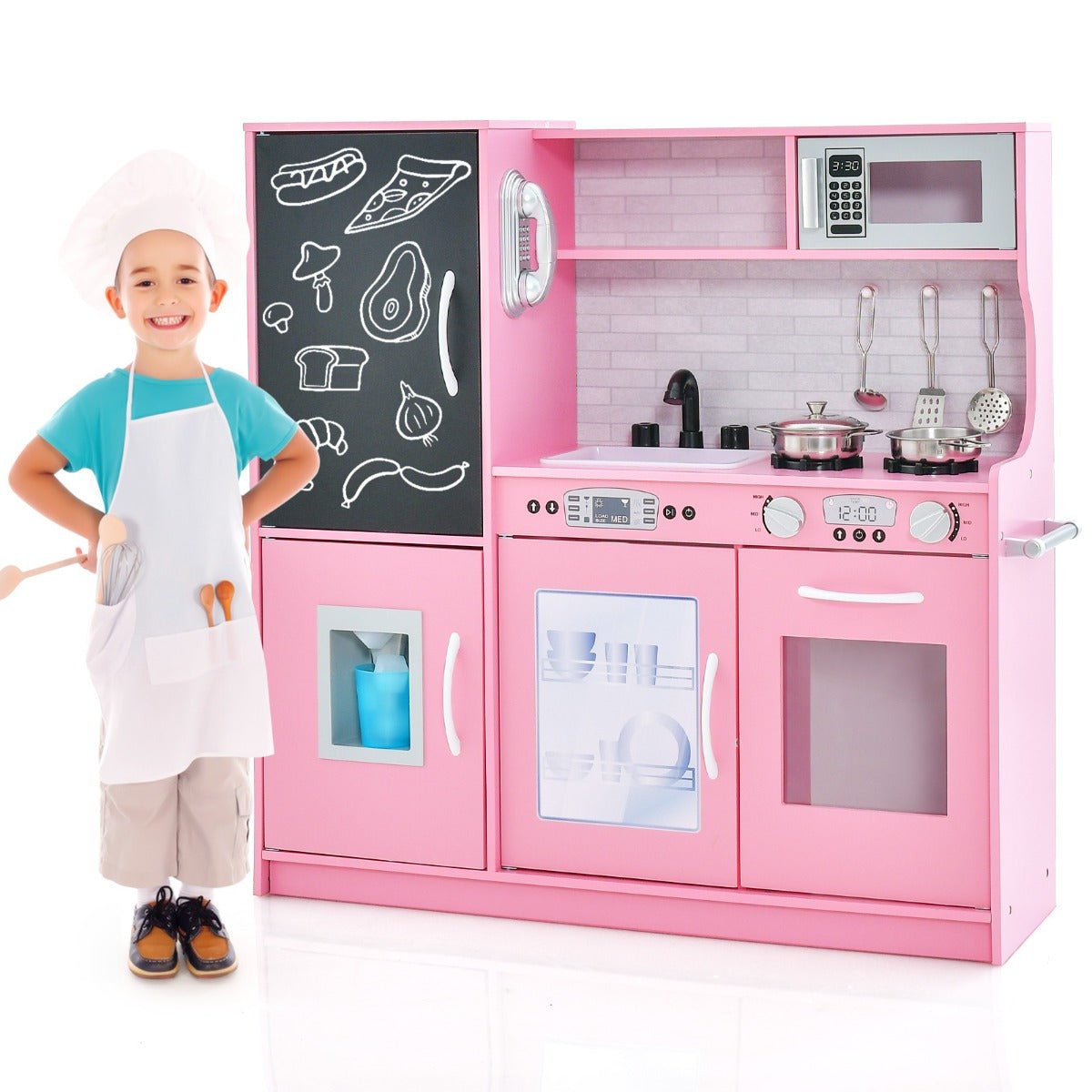 Bright Pink Kitchen with Lifelike Accessories