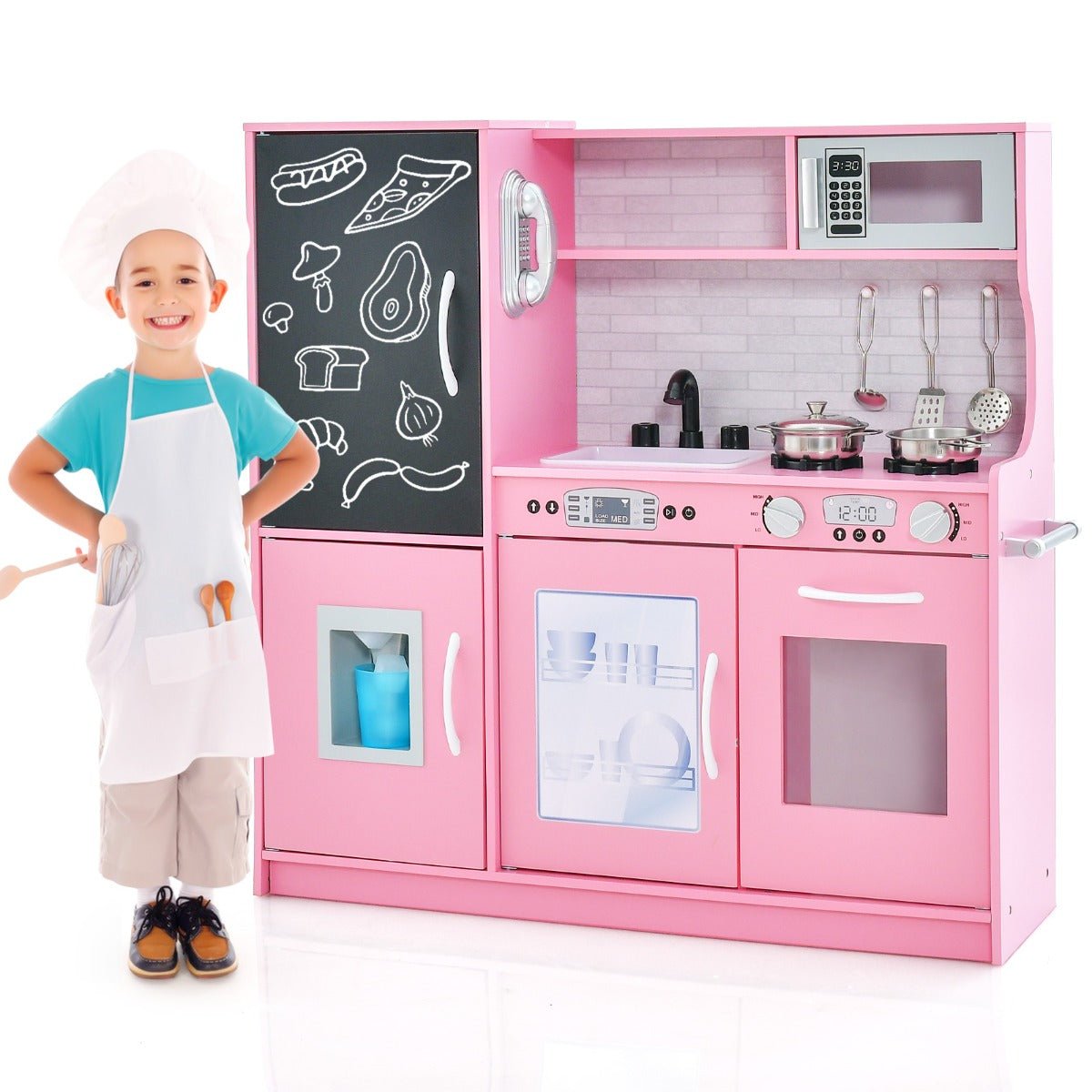 Bright Pink Kitchen with Lifelike Accessories Bright Pink Kitchen with Lifelike Accessories