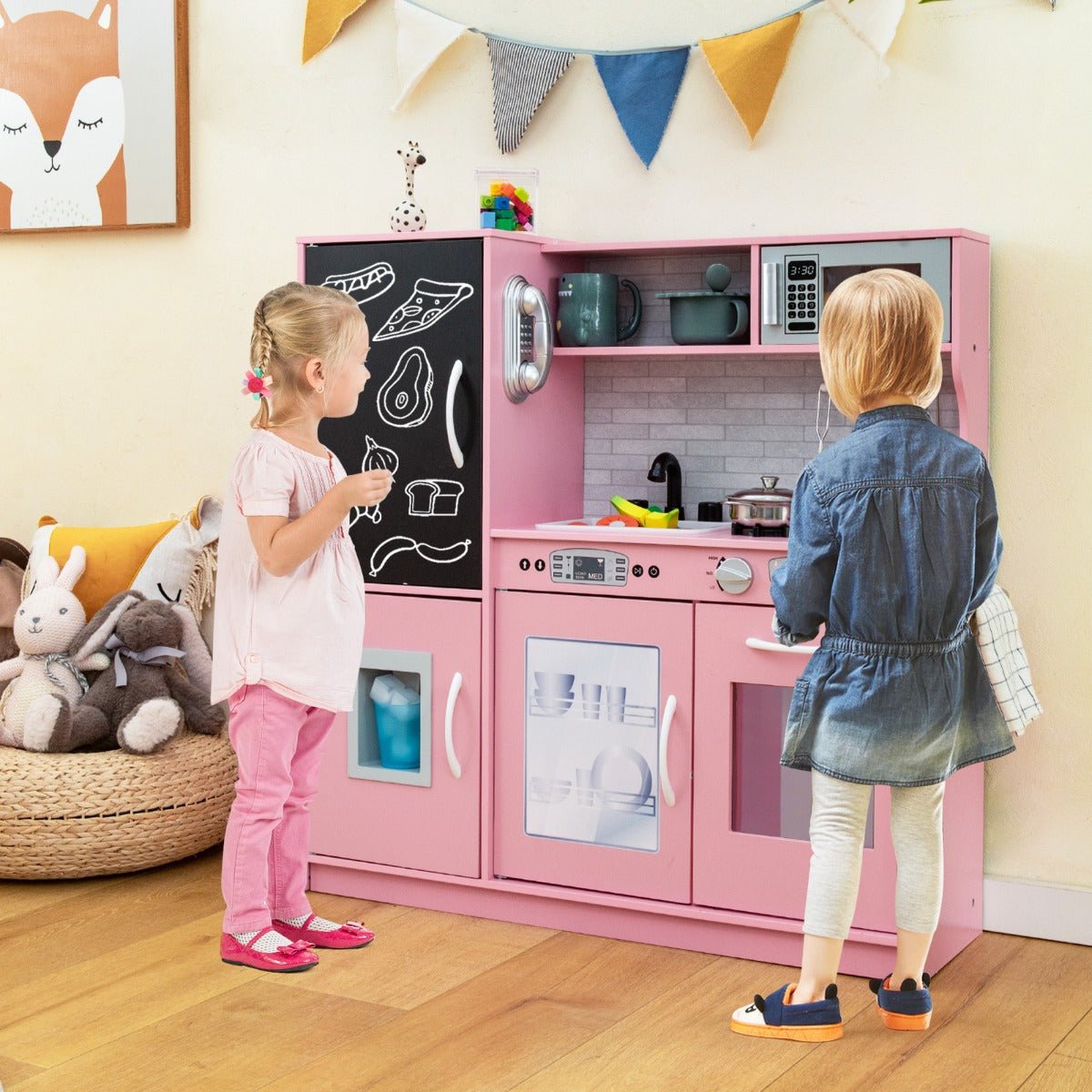 Fun Pink Cooking Playset with Sink and Stove