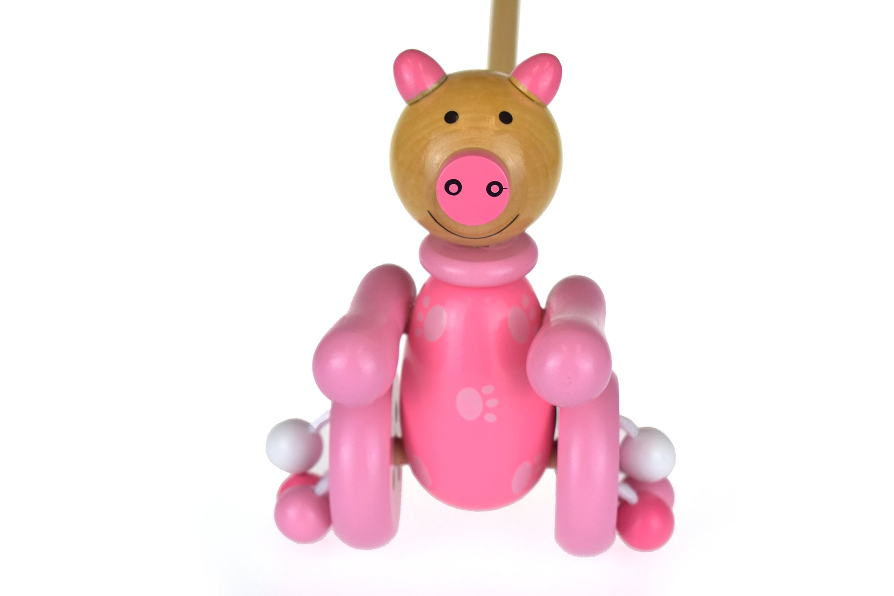 Playful Trotter Wooden Push Along Pig Toy - Kids Mega Mart