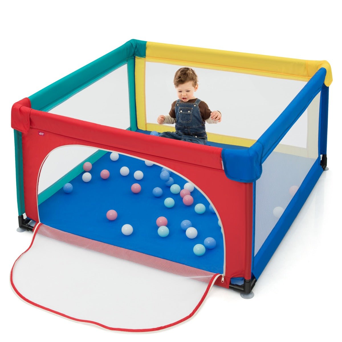 Safety Activity Fence Playpen: Multicolour Design for Baby and Toddler, Comes with 50 Ocean Balls