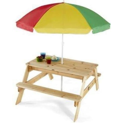 Plum Picnic Table with Umbrella Natural Timber Australia Delivery