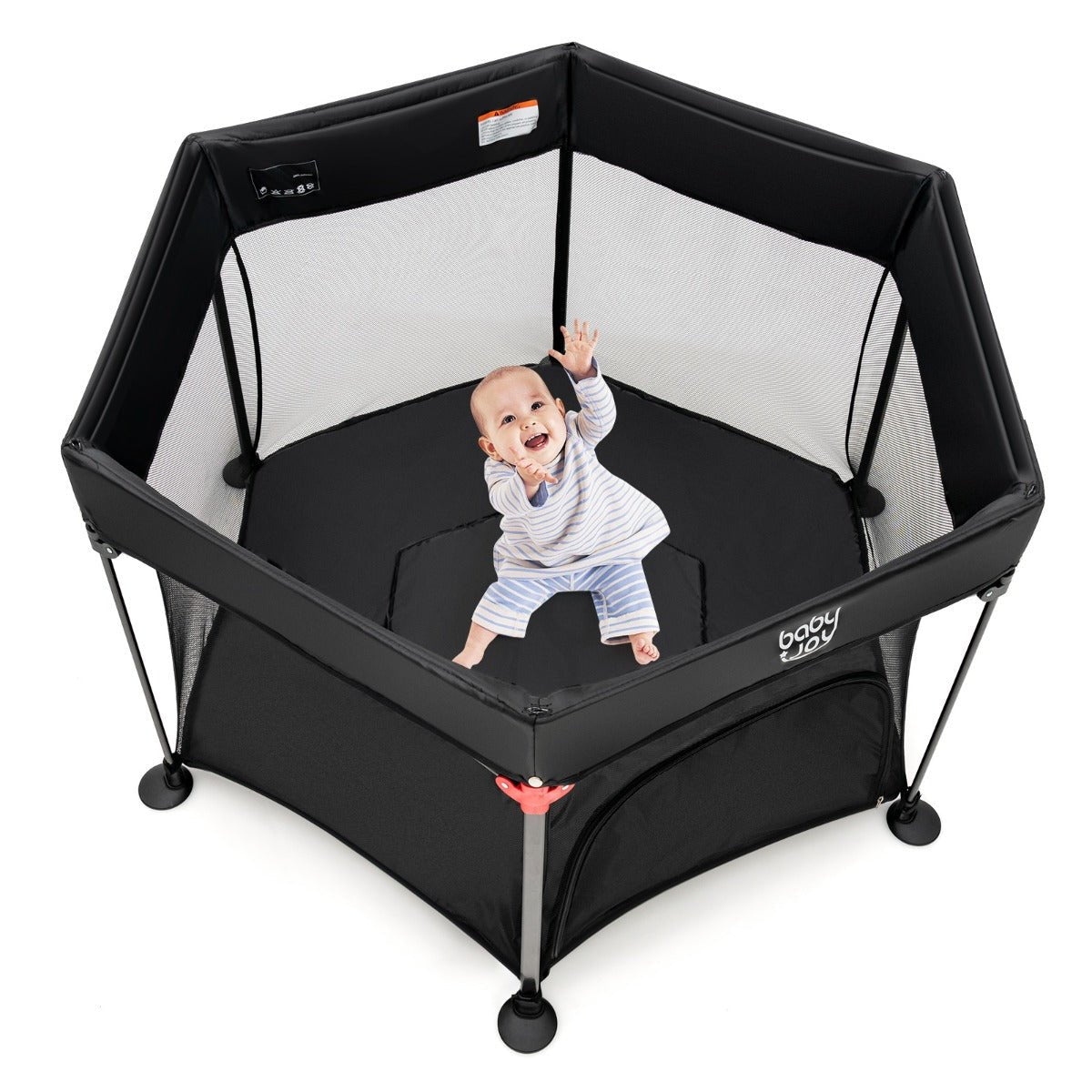 Portable Baby Playpen with Removable Canopy: Black for Indoor & Outdoor Joy