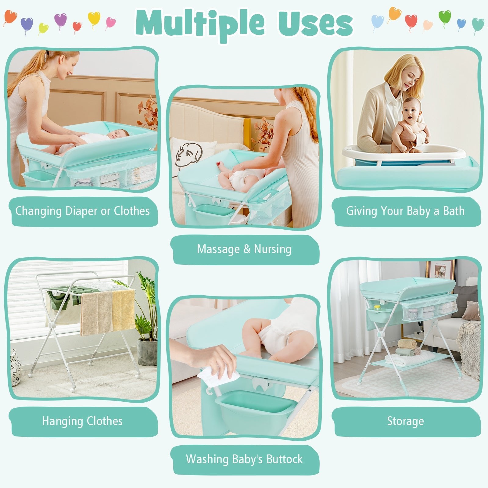 1Portable Folding Changing Table - Nursery Convenience for Infants