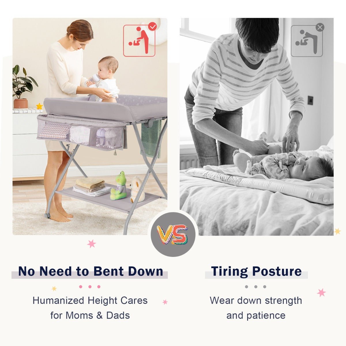 Baby Nappy Changing Table - Grey with Wheels Baby Nappy Changing Table - Grey with Wheels