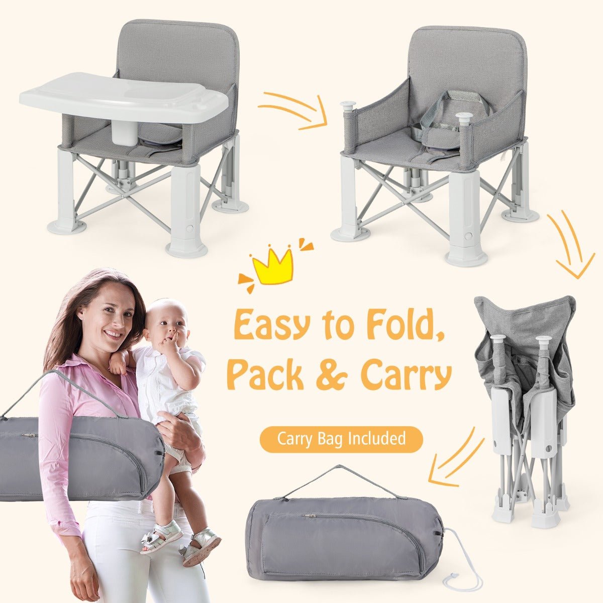 Portable Folding Baby Booster Seat: Where Dining Meets Convenience