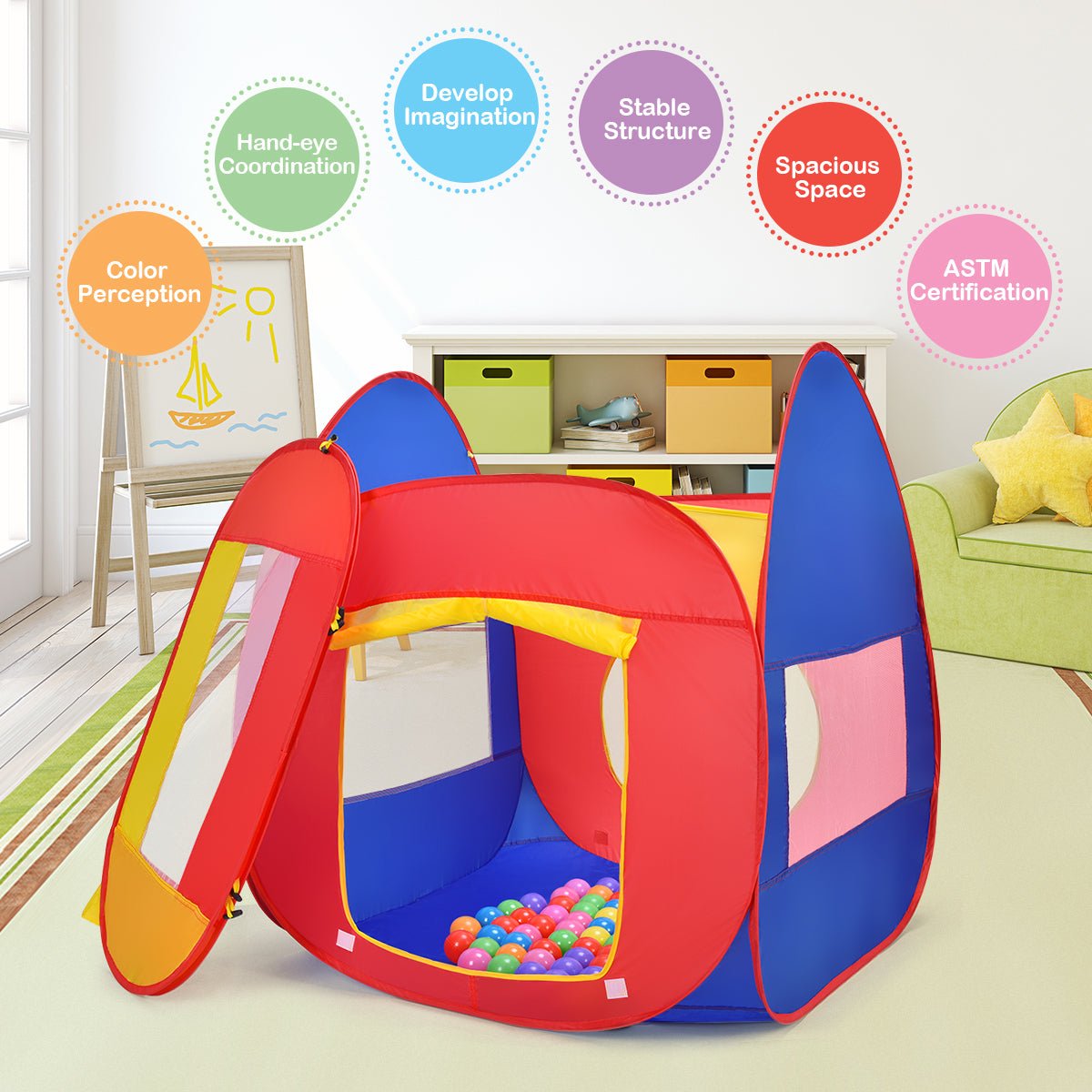 Enriching Playtime: Kid Play House with 100 Balls for Active Learning
