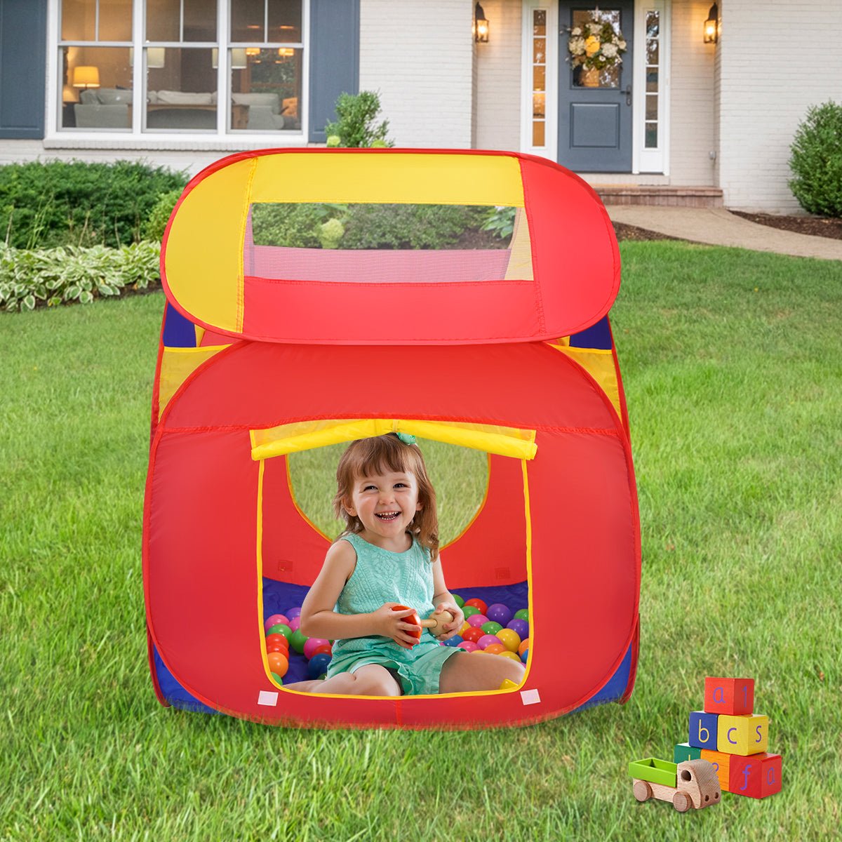 Explore and Learn: Portable Play House for Kids with 100 Balls